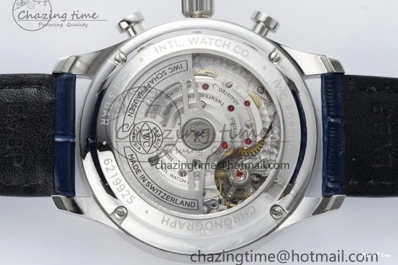 MIROTIME 0205 Portuguese Chrono IW371620 APSF 1:1 Best Edition White Blue Dial on Blue Leather Strap A MultiPurpose 7039